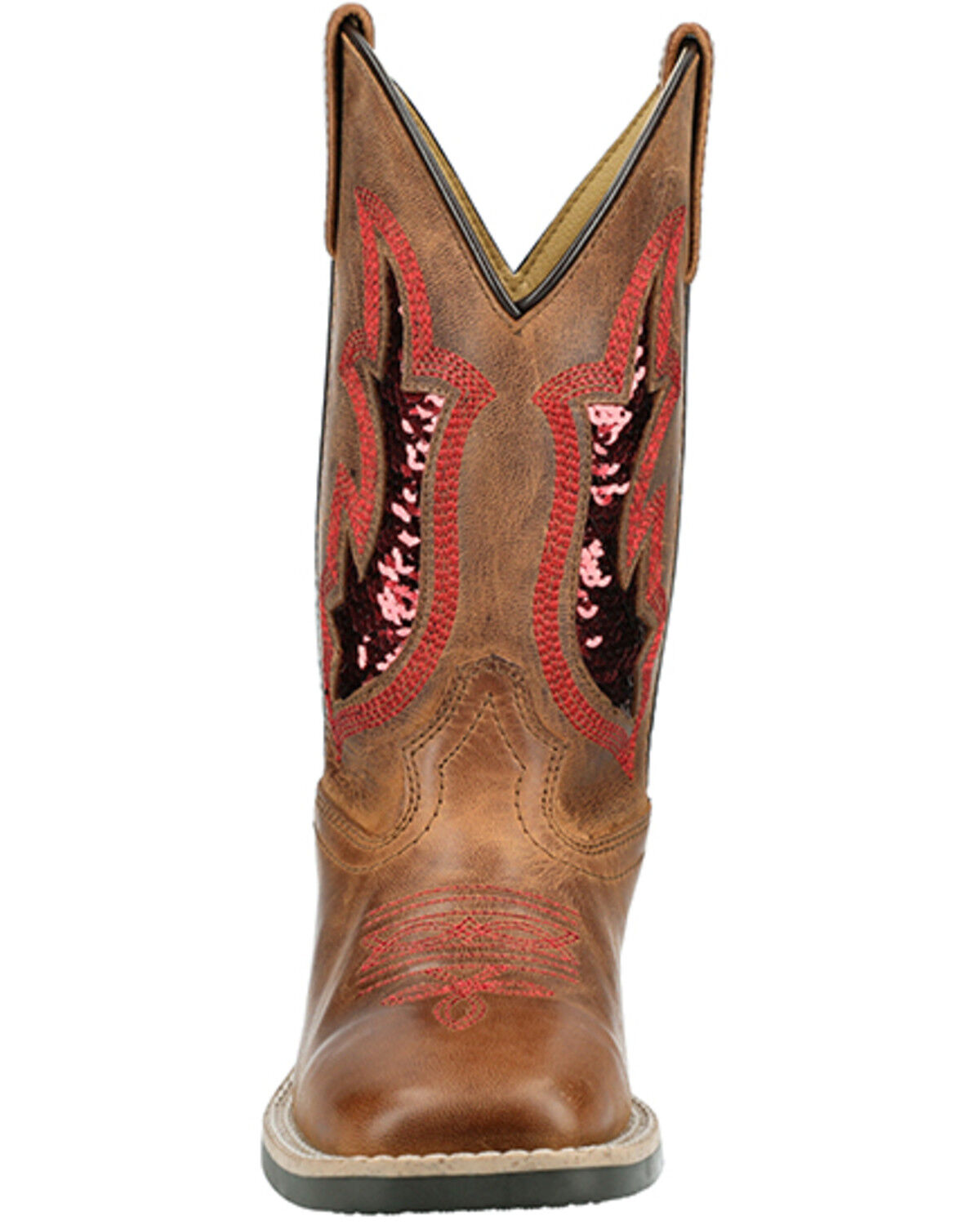 Image #4 - Smoky Mountain Little Girls' Nevada Western Boots - Broad Square Toe, Brown, hi-res