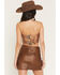 Image #4 - Blue B Women's Faux Leather Buckle Strap Bustier, Brown, hi-res
