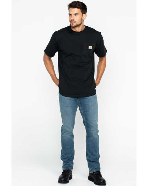 Image #6 - Carhartt Men's Loose Fit Heavyweight Logo Pocket Work T-Shirt, Black, hi-res