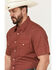 Image #3 - Roper Men's Geo Print Short Sleeve Snap Western Shirt, Red, hi-res