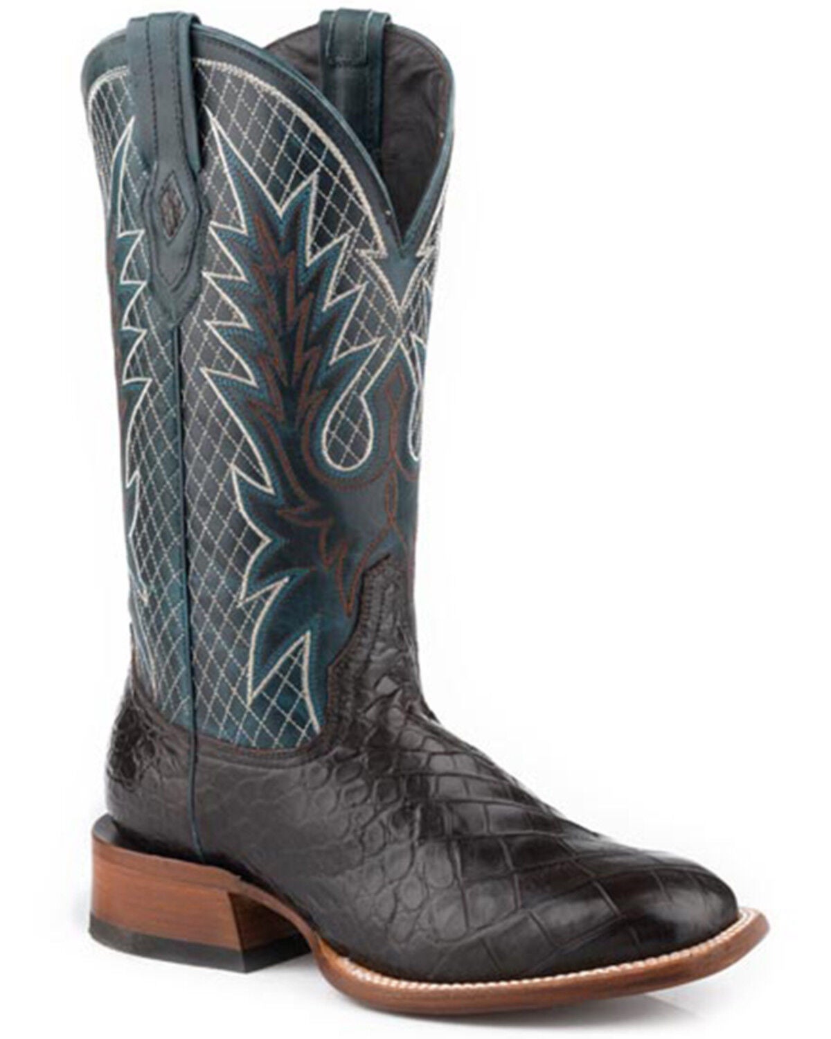 Stetson Men's Exotic Alligator Western Boots - Broad Square Toe, Brown, hi-res