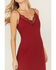 Image #4 - Idyllwind Women's Moss Rose Lace Trim Slip Midi Dress, Wine, hi-res