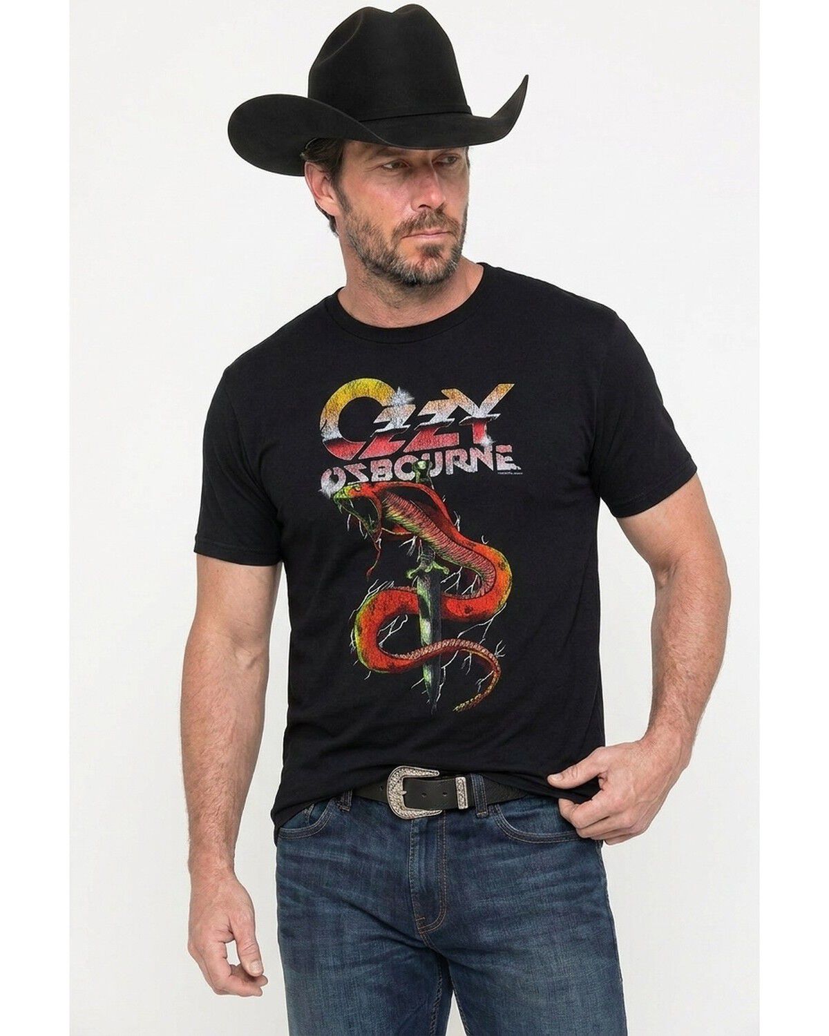 Americana Men's Ozzy Osbourne Cobra Short Sleeve Graphic T-Shirt, Black, hi-res