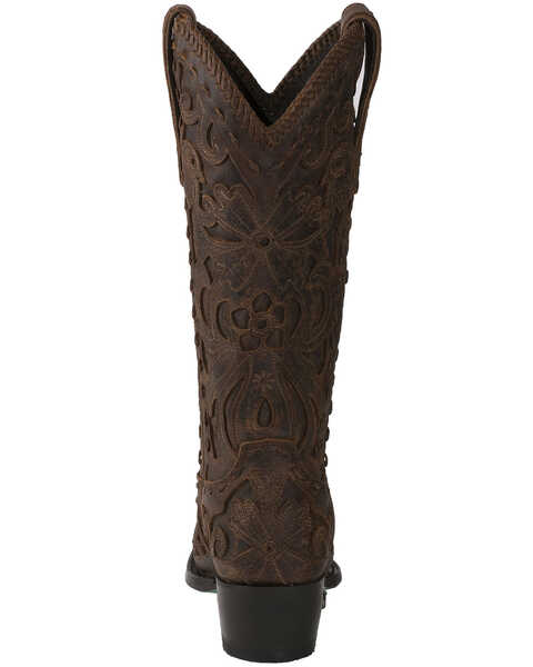 Image #4 - Lane Women's Robin Cognac Whipstitch Inlay Cowgirl Boots - Snip Toe, , hi-res