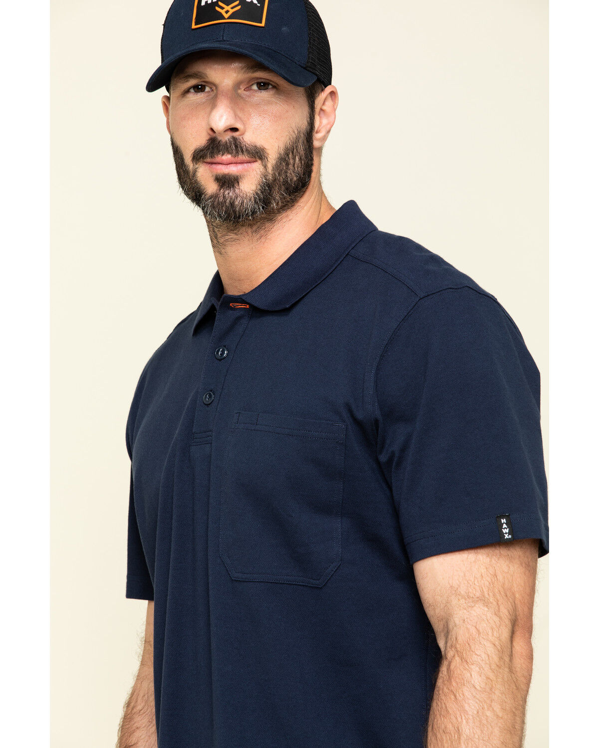 navy work polo shirt
