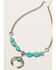 Shyanne Women's Midnight Sky Squash Blossom Turquoise Stone Necklace, Silver, hi-res