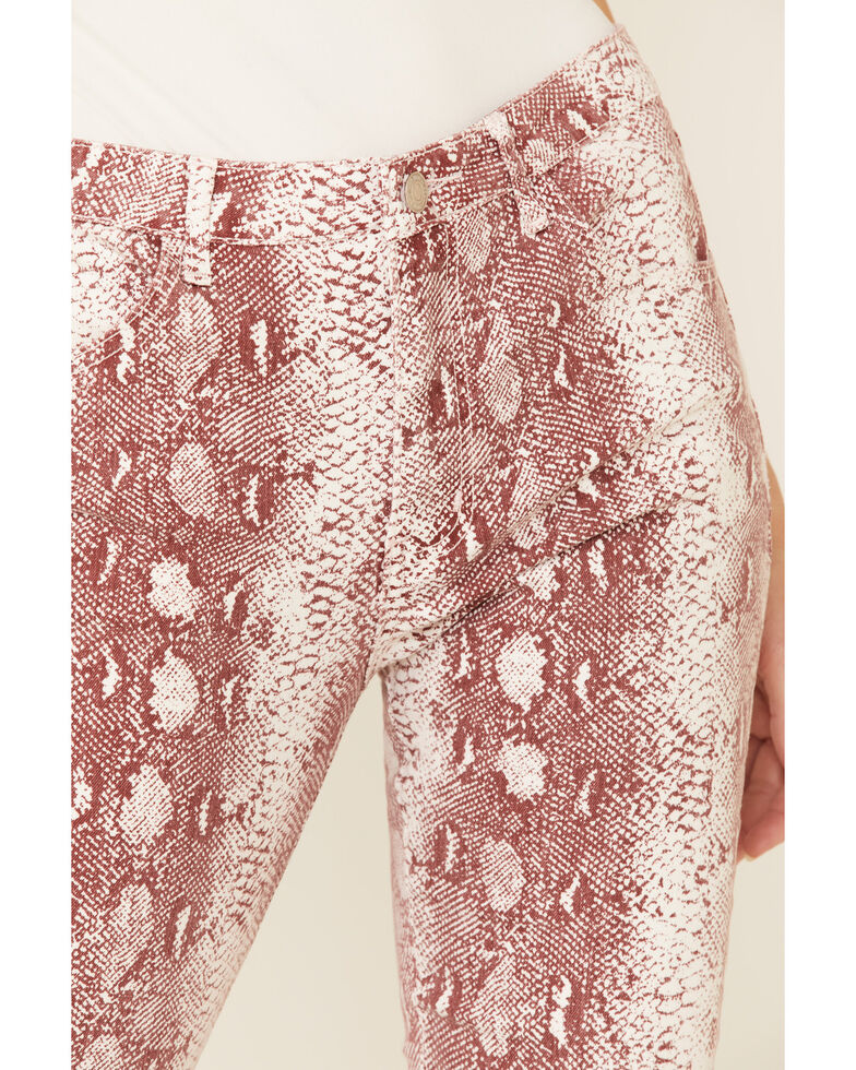 Saints Hearts Women S Snake Print Flare Jeans Country Outfitter