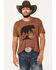 Image #1 - Brothers and Sons Men's Brown Bear Short Sleeve Graphic T-Shirt, Lt Brown, hi-res