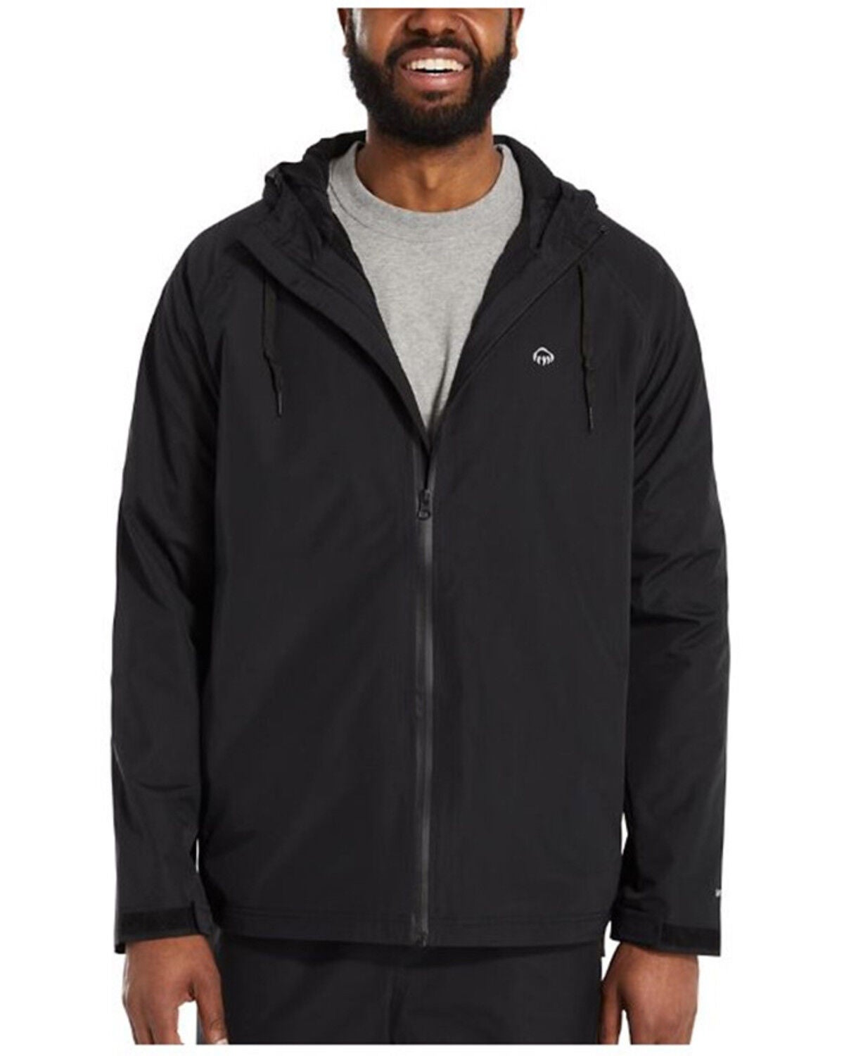 Wolverine Men's 1-90 Hooded Rain Work Jacket, Black, hi-res