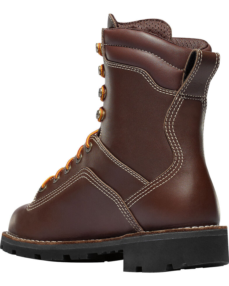 Danner Men's Brown Quarry USA 8" Work Boots - Soft Round Toe, Brown, hi-res