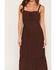 Image #3 - June & Hudson Women's Corset Button-Down Sleeveless Midi Dress, Chocolate, hi-res