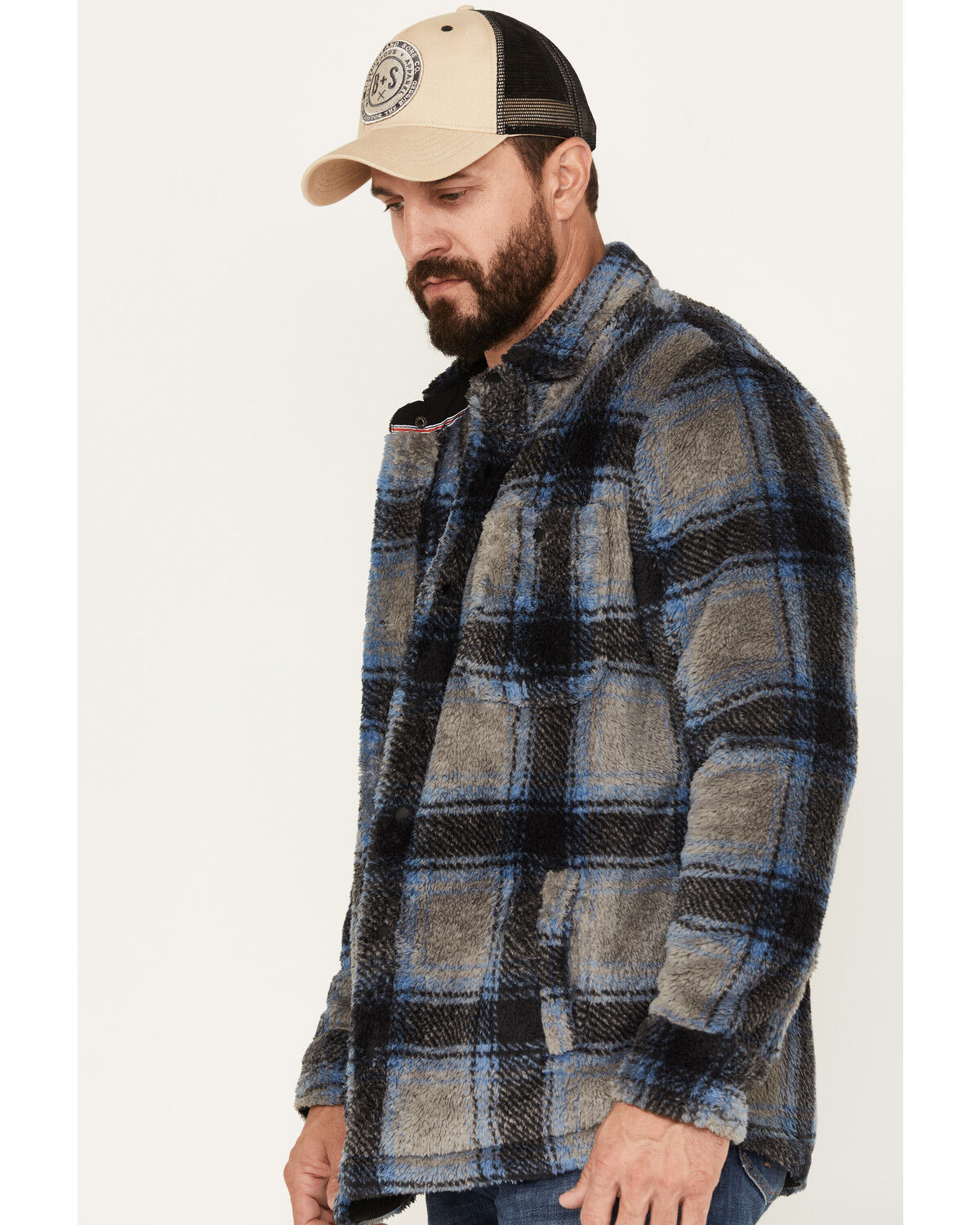 Image #2 - Flag & Anthem Men's Atoka Sherpa Plaid Print Shirt Jacket, , hi-res