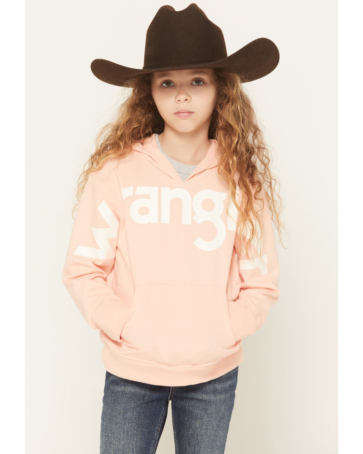 Image #1 - Wrangler Girls' Classic Logo Hoodie, , hi-res