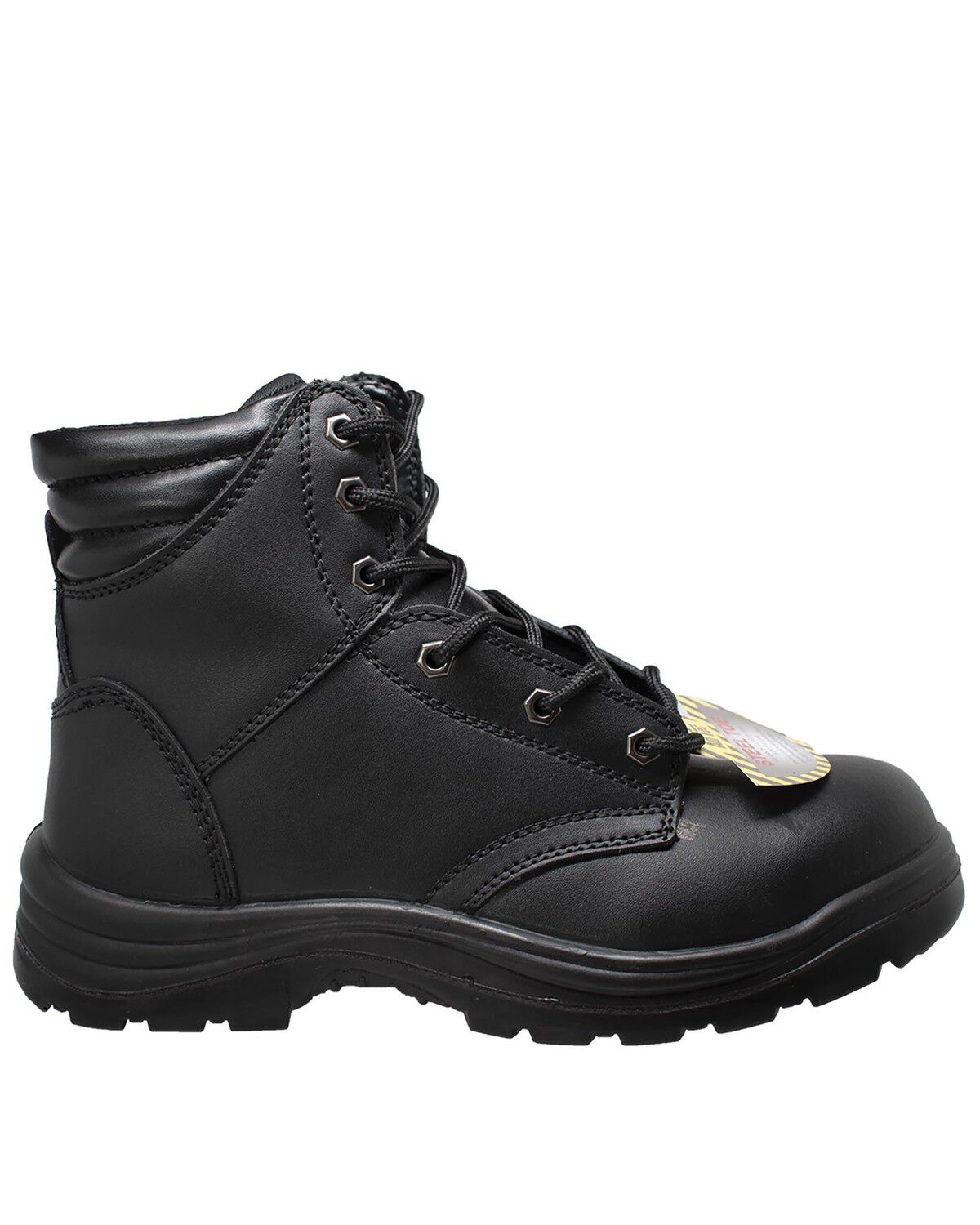 black lace up steel toe boots