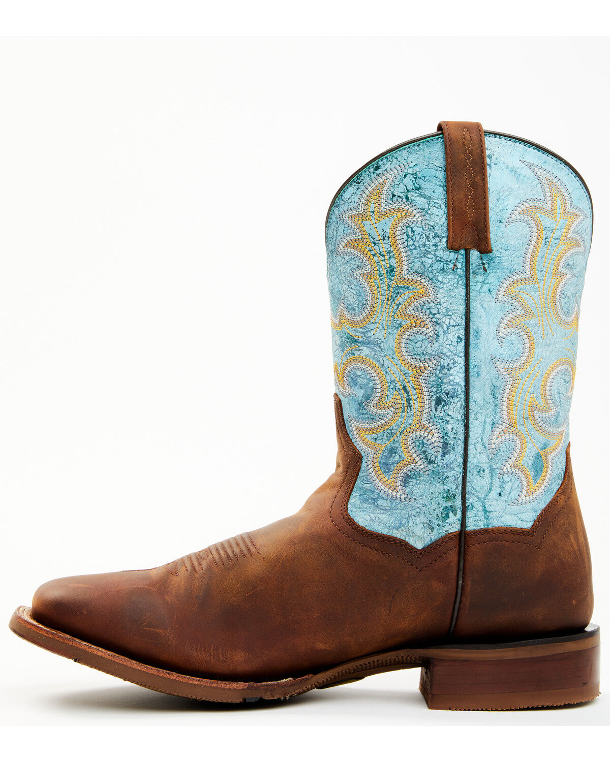 Image #3 - Dan Post Men's Performance Western Boots - Broad Square Toe, Blue, hi-res