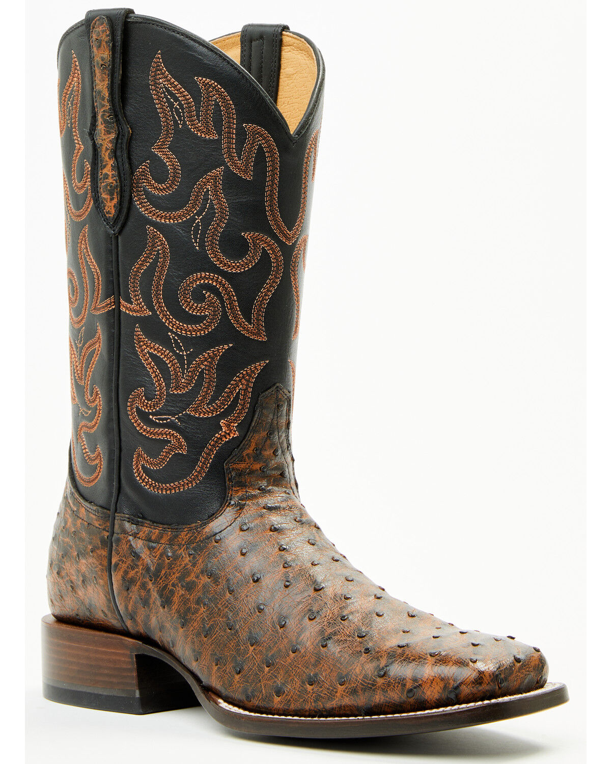 Image #1 - Cody James Men's Exotic Full Quill Ostrich Western Boots - Broad Square Toe, Brandy Brown, hi-res