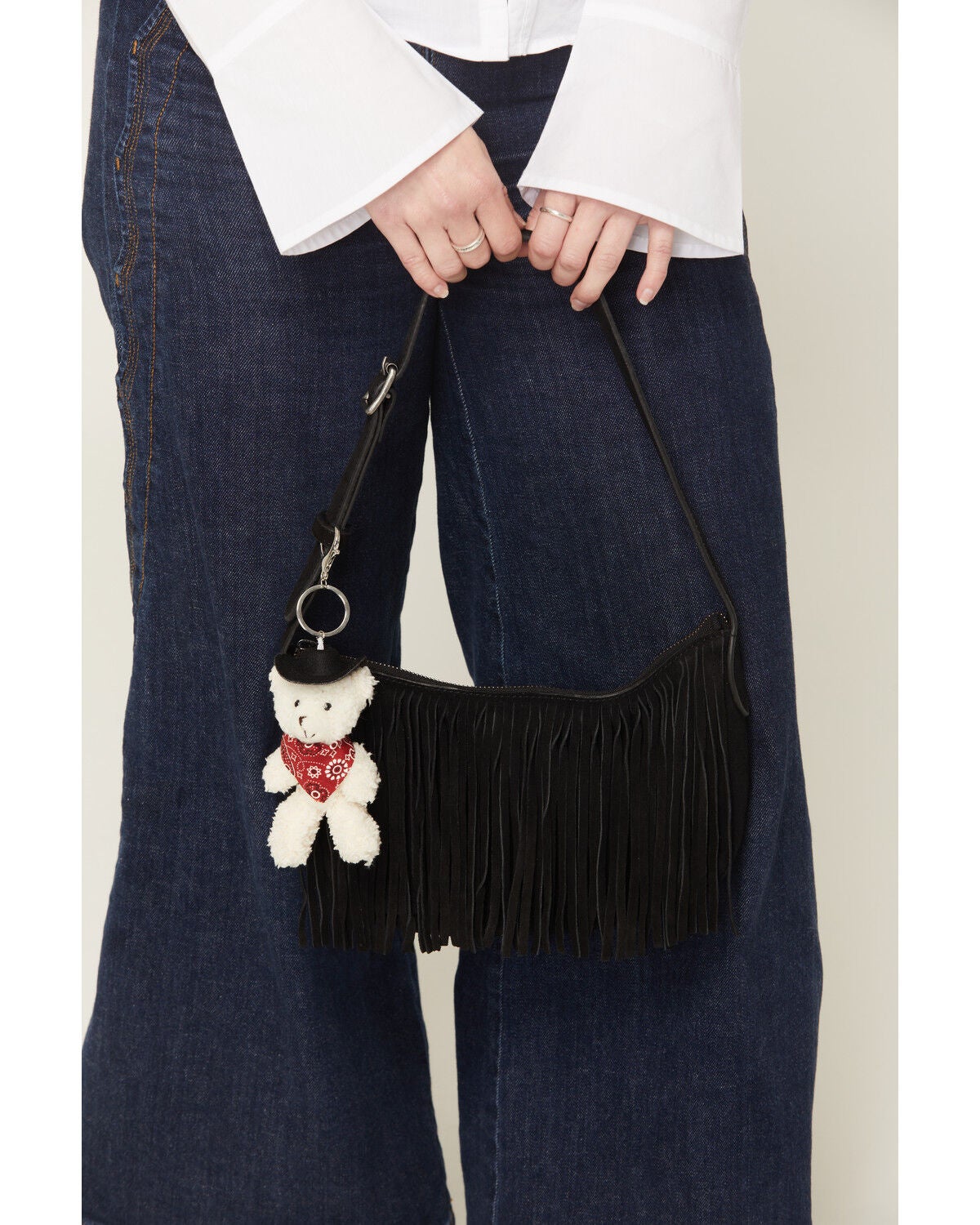 Image #6 - Shyanne Cowboy Bear Plush Bag Charm, Ivory, hi-res