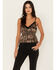 Image #1 - Shyanne Women's Southwestern Print Lace Cami Top, Taupe, hi-res