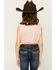 Image #4 - Ely Walker Girls' Striped Western Icon Sleeveless Snap Western Shirt, Pink, hi-res