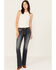 Image #1 - Hooey by Rock & Roll Denim Women's Dark Wash High Rise Stretch Baby Flare Jeans, Dark Wash, hi-res