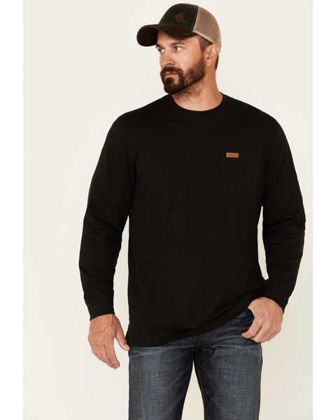 Pendleton Men's Solid Black Deschutes Long Sleeve Pocket T-Shirt  , Black, hi-res
