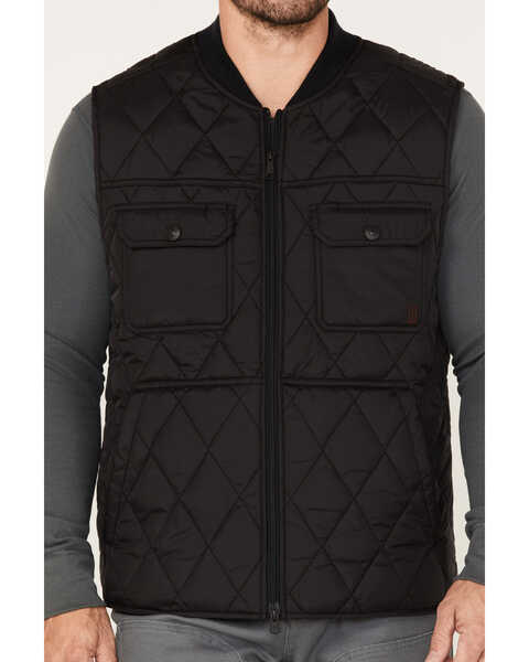 Image #3 - Brothers and Sons Men's Quilted Varsity Vest, Black, hi-res