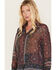 Image #2 - Molly Bracken Women's Metallic Floral Stripe Blouse, Multi, hi-res