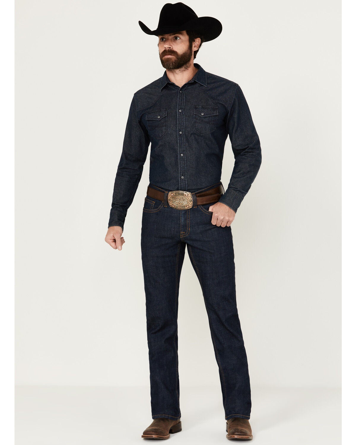 Cody James Men's Showdown Wash Jackson Slim Straight Stretch Denim Jeans, Dark Wash, hi-res