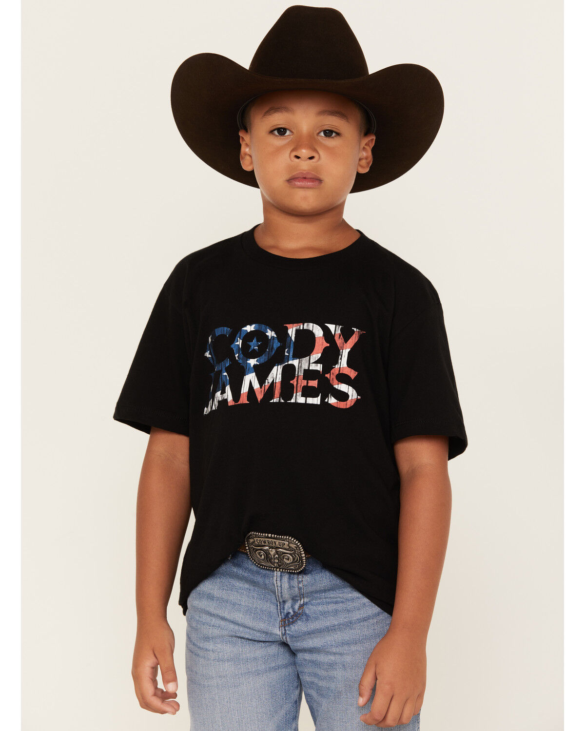 Image #1 - Cody James Boys' Americana Logo Short Sleeve Graphic T-Shirt, Black, hi-res