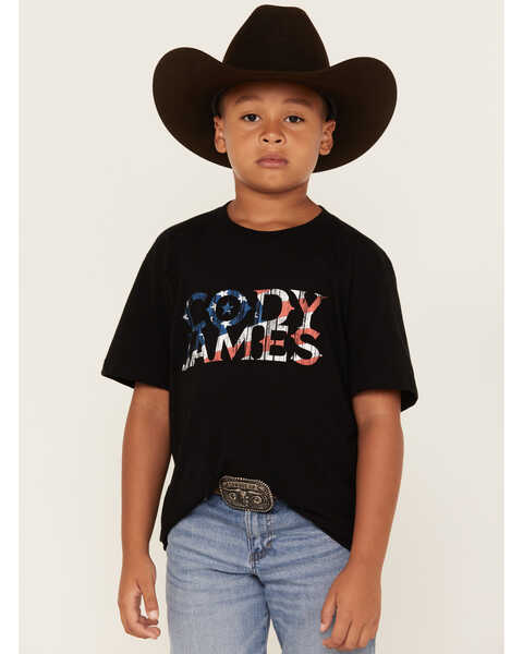 Cody James Boys' Americana Logo Short Sleeve Graphic T-Shirt , Black, hi-res