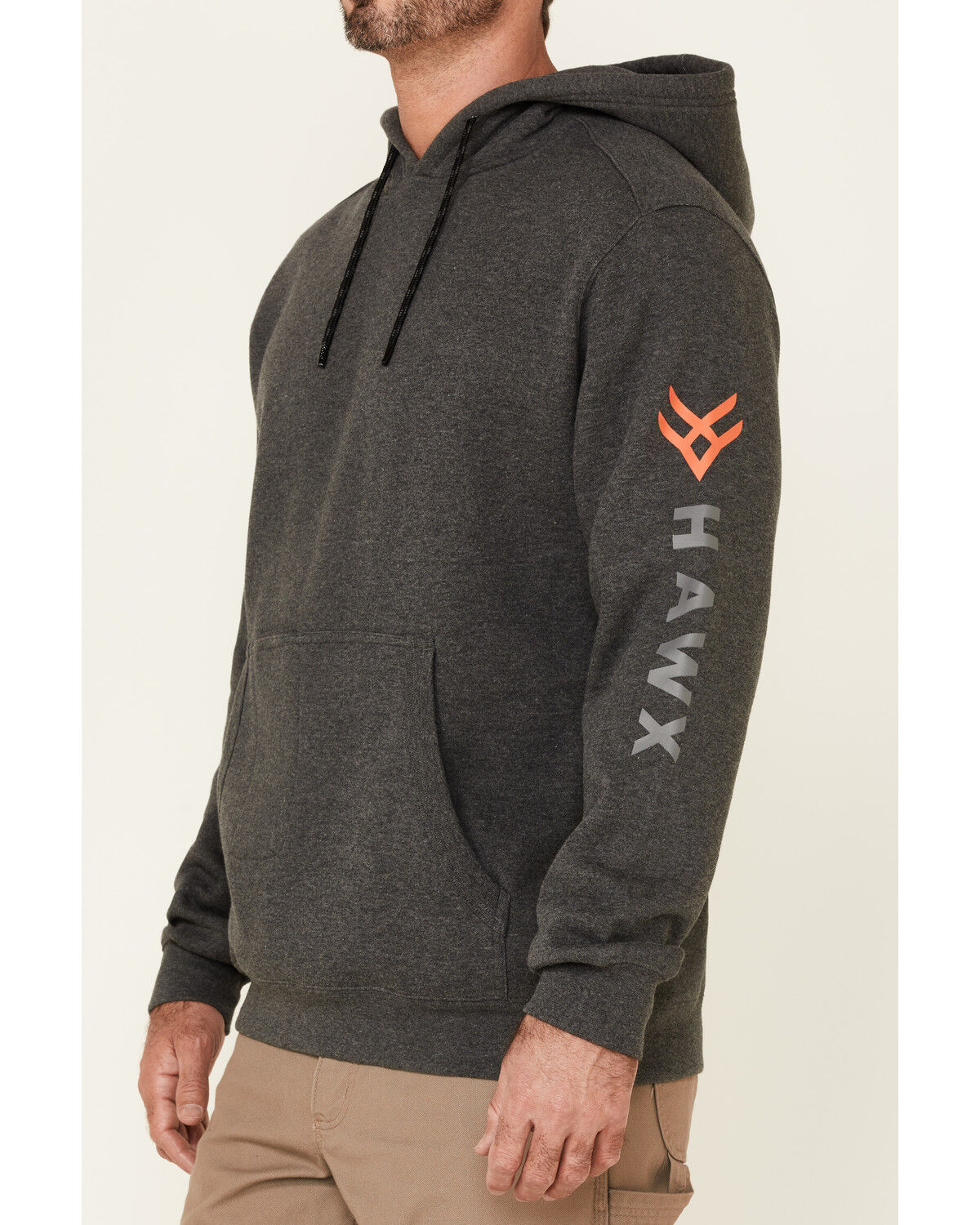 Image #3 - Hawx Men's Primo Logo Fleece-Lined Work Hooded Sweatshirt, Dark Grey, hi-res