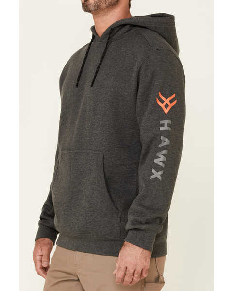 Image #3 - Hawx Men's Primo Logo Fleece-Lined Work Hooded Sweatshirt , Dark Grey, hi-res