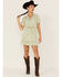 Image #3 - Shyanne Women's Floral Print Tie Front Short Sleeve Button Shirt, Seafoam, hi-res