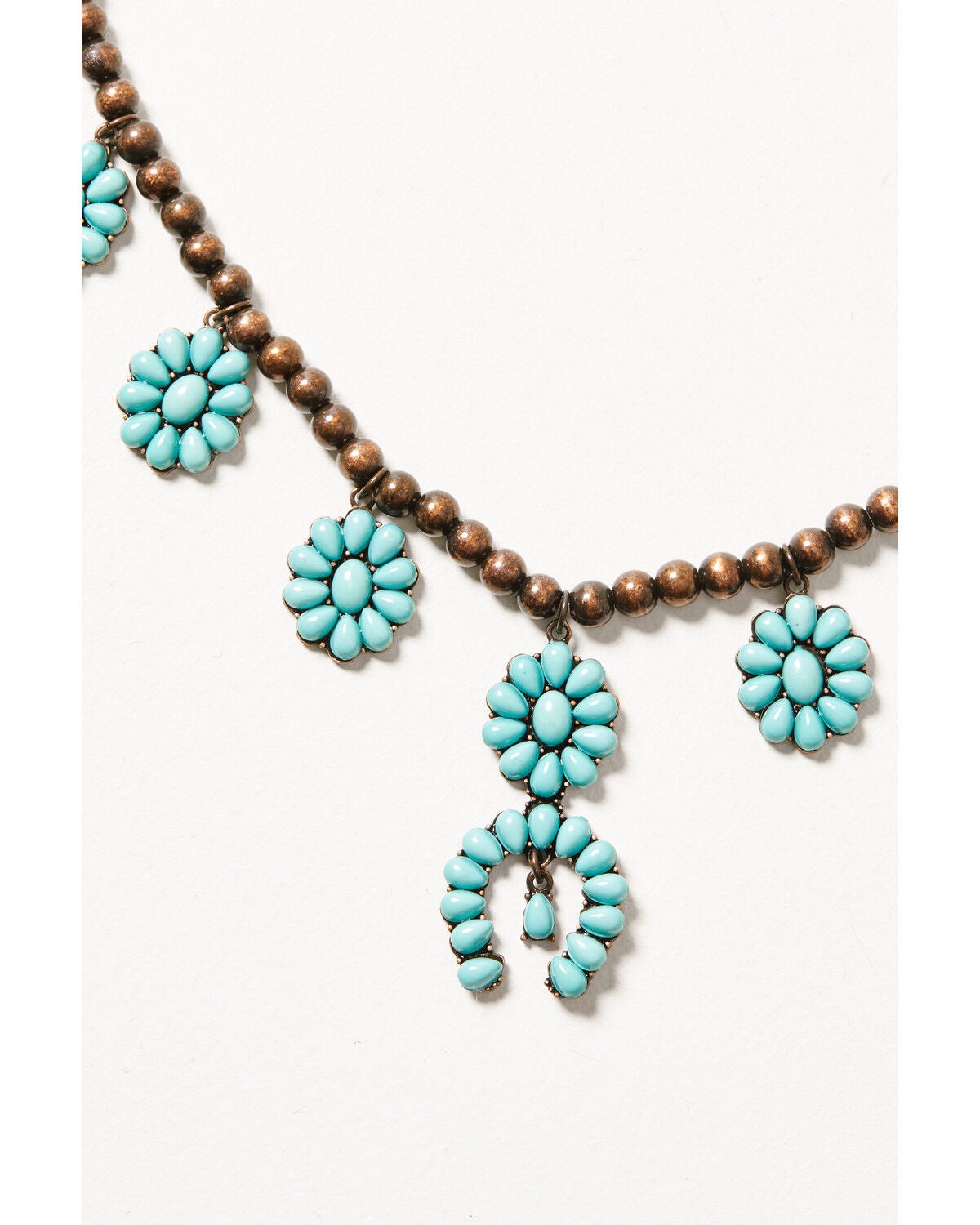 Shyanne Women's Mystic Skies Squash Blossom Beaded Necklace, Rust Copper, hi-res