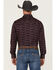 Image #4 - Rock & Roll Denim Men's Longhorn Print Long Sleeve Snap Stretch Western Shirt, Burgundy, hi-res