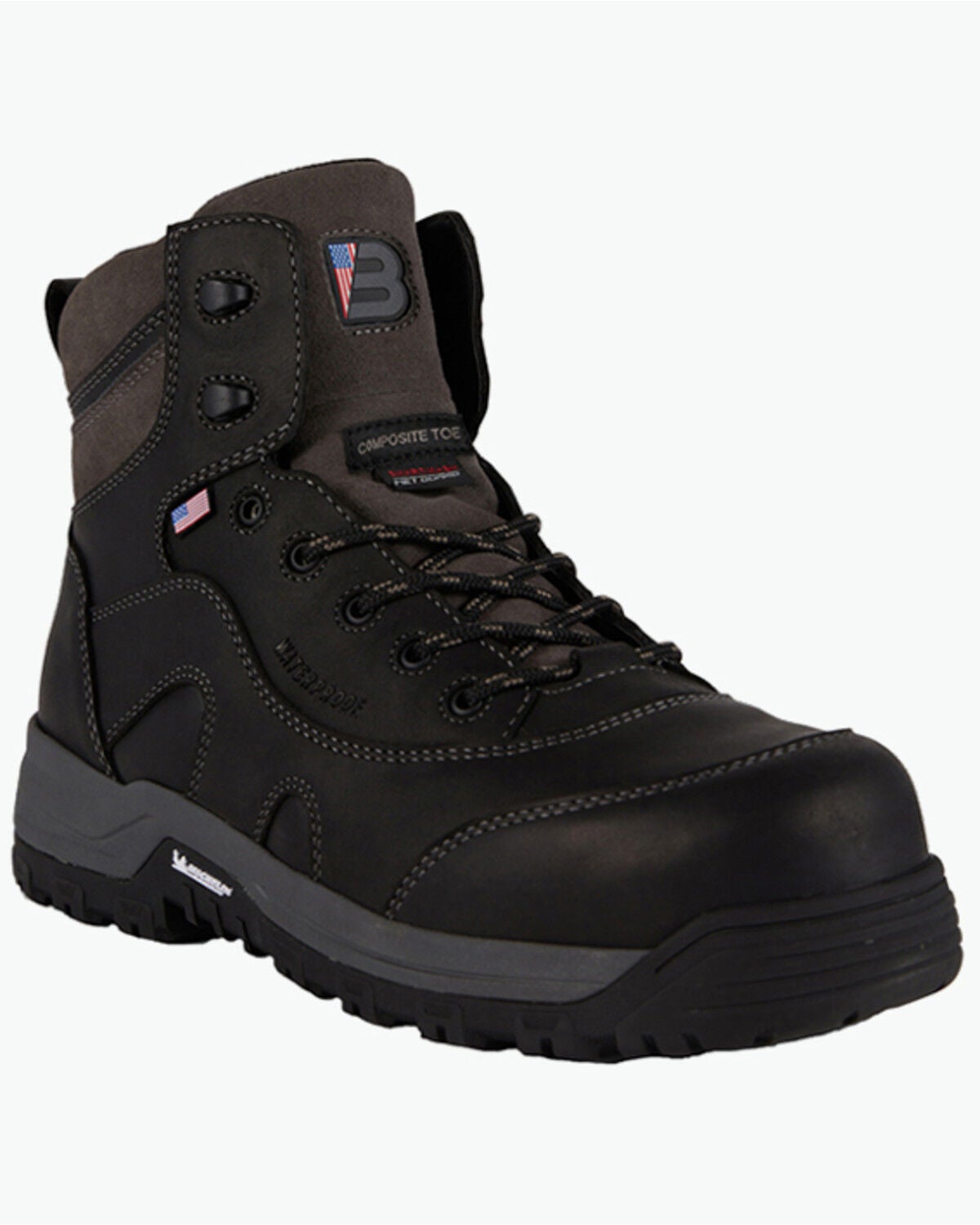 Image #1 - US Boot Men's 6" Ironmaster Internal Metatarsal Waterproof Work Boots - Composite Toe, Black, hi-res