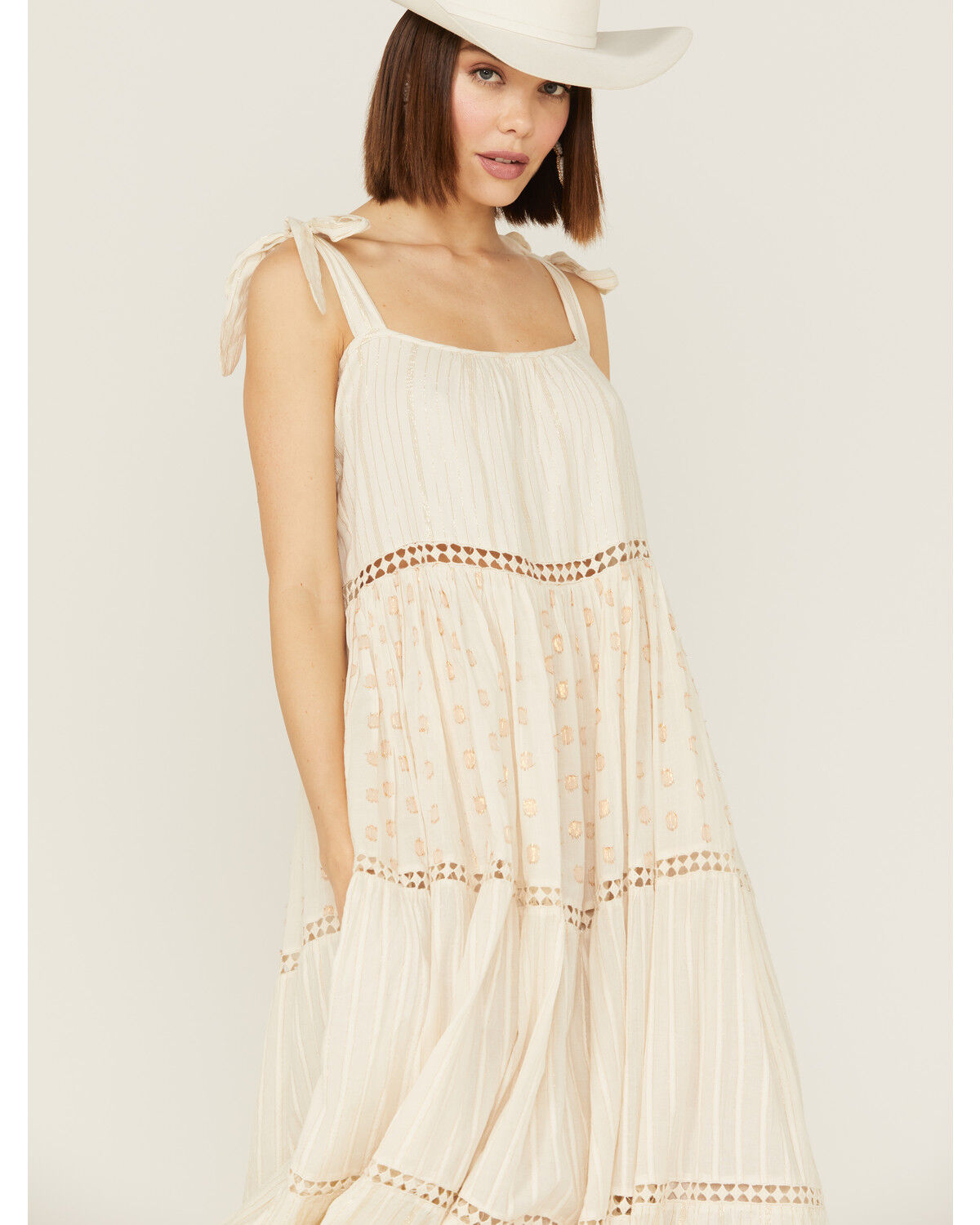 Image #2 - Z&L Women's Amber Sky Sleeveless Midi Dress, Ivory, hi-res