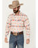 Image #1 - Rodeo Clothing Men's Southwestern Print Long Sleeve Pearl Snap Western Shirt, White, hi-res