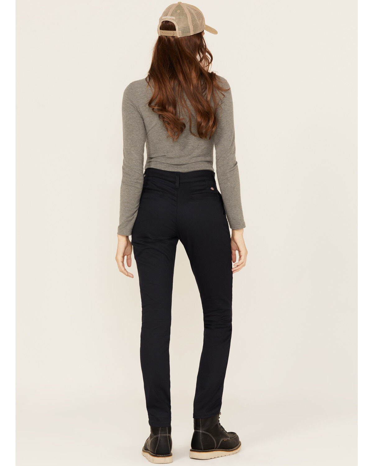 Image #3 - Dickies Women's Mid Rise Skinny Stretch Twill Work Pants, Navy, hi-res