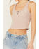 Image #3 - Cleo + Wolf Women's Aurora Embroidered Henley Rib Knit Tank, Bark, hi-res