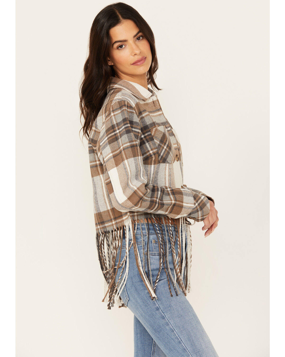 Image #2 - Idyllwind Women's Walker Cropped Fringe Jacket, Brown, hi-res