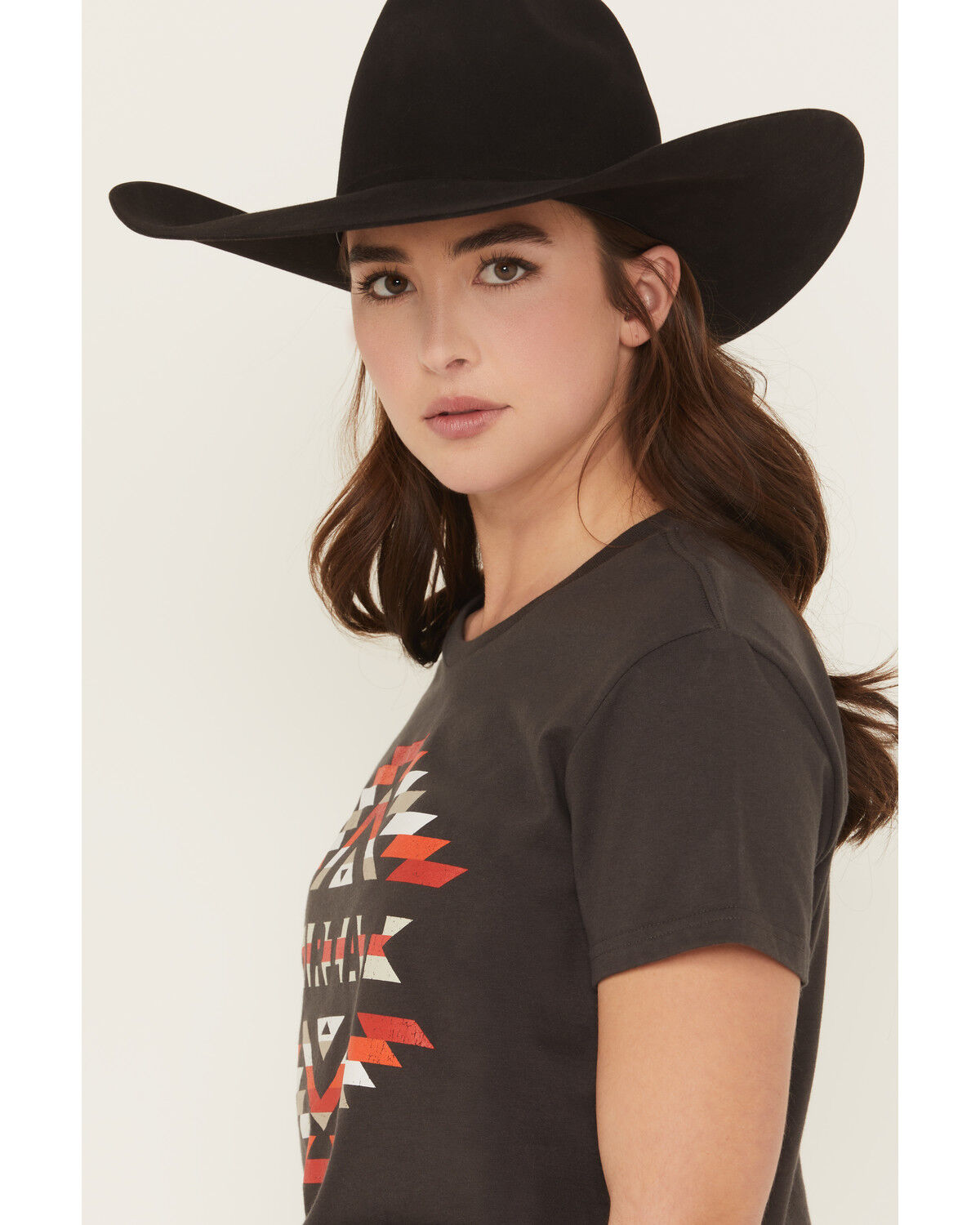 Image #2 - Ariat Women's Southwestern Logo Short Sleeve Tee, Black, hi-res