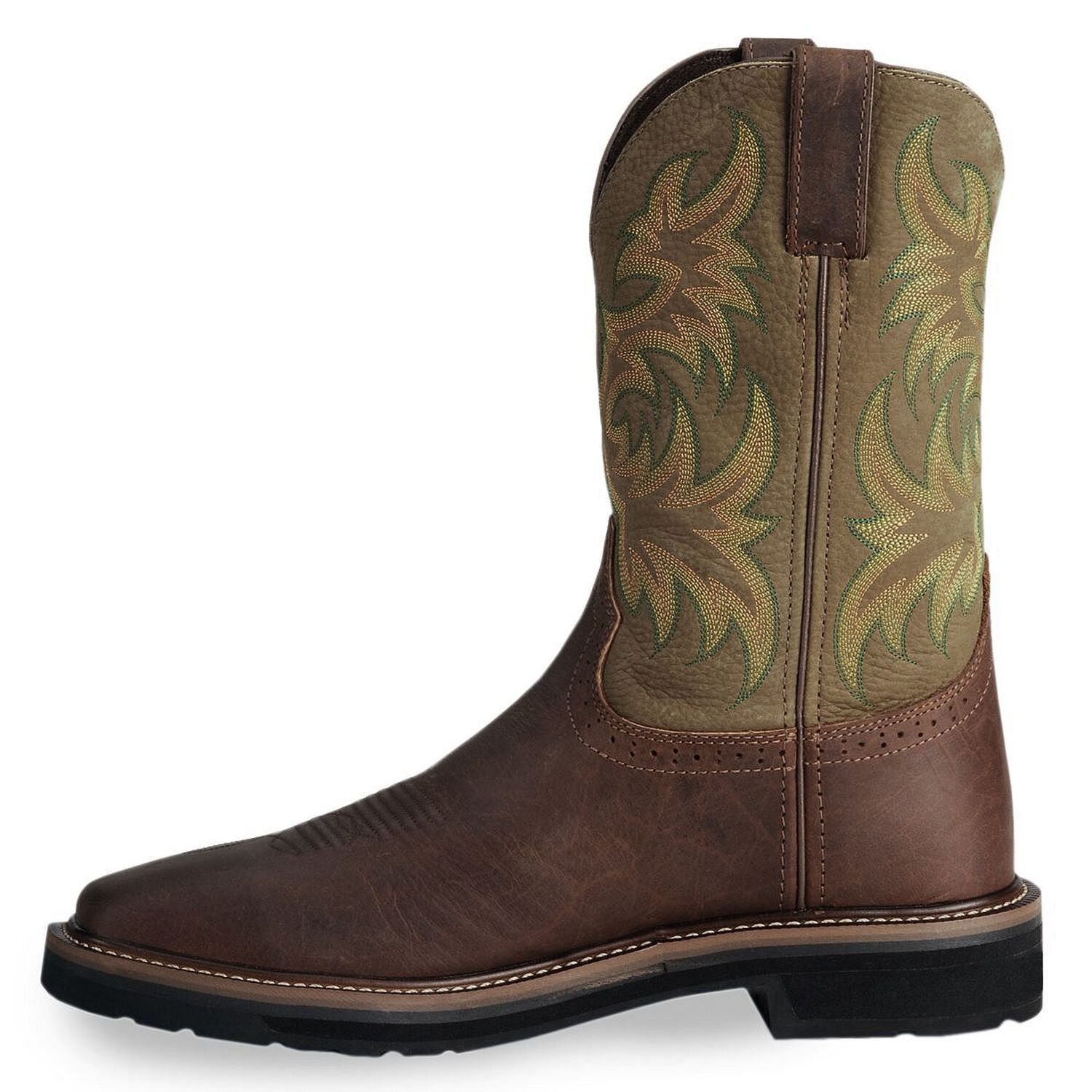 Image #3 - Justin Men's Stampede Driller Brown Work Boots - Steel Toe, , hi-res