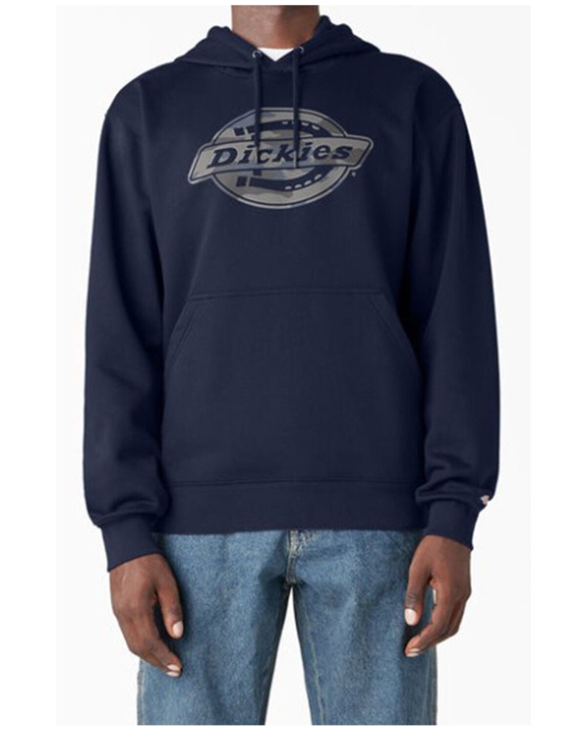 Dickies Men's Durable Water Resistant Camo Hooded Sweatshirt, Navy, hi-res