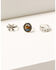 Image #1 - Shyanne Women's 3-piece Silver Double Arrow & Stone Ring Set, Silver, hi-res