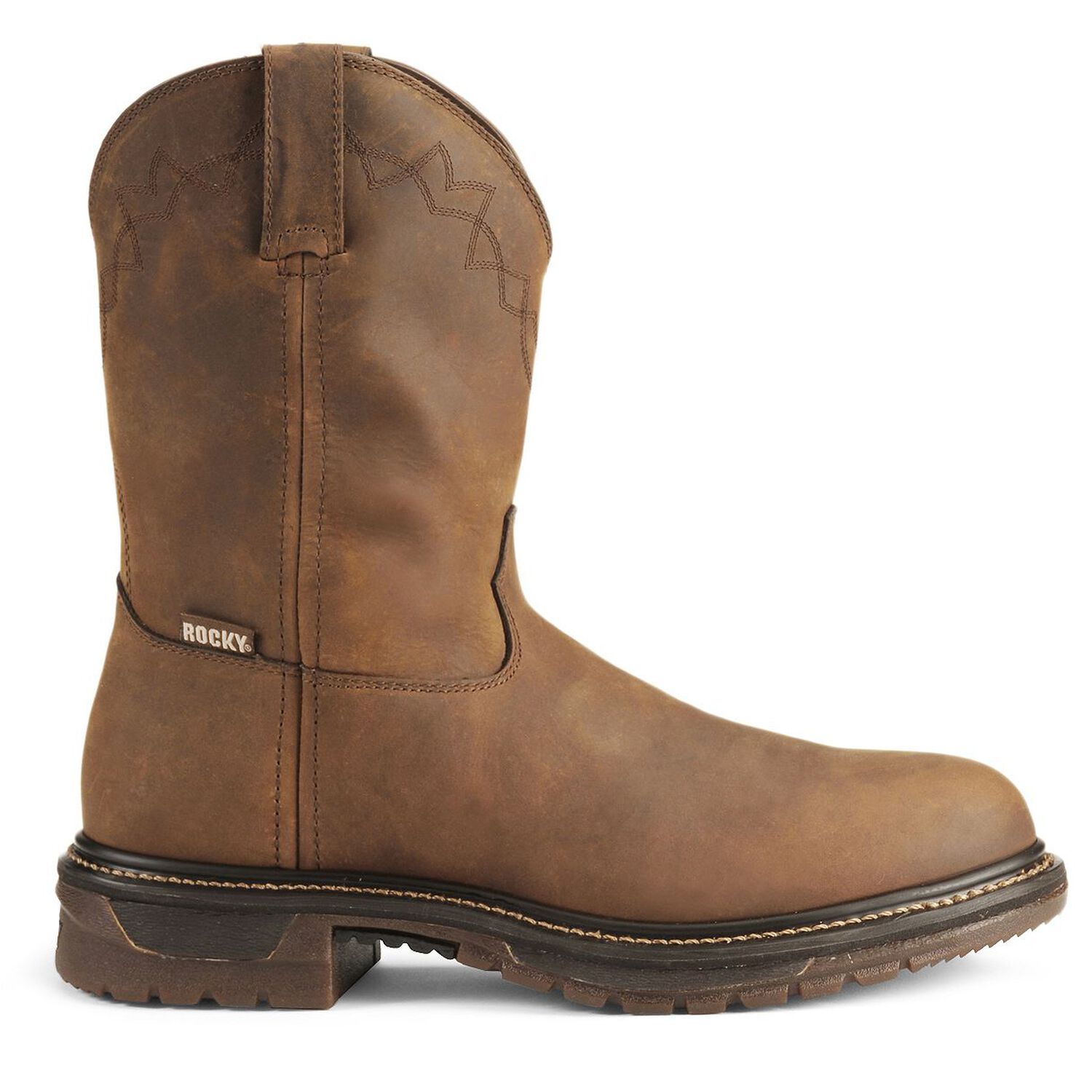 Image #2 - Rocky Men's 10" Original Ride Roper Western Work Boots, Tan, hi-res