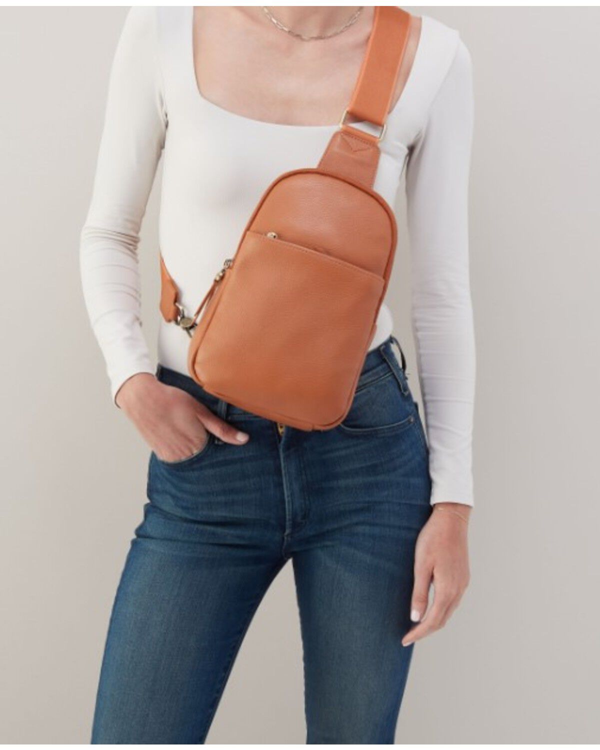 Image #4 - Hobo Women's Cass Sling Crossbody Bag, Tan, hi-res