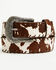 Image #1 - Shyanne Women's Hollyn Printed Hair-On Whipstitch Belt, Brown, hi-res