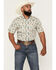 Image #1 - Cody James Men's Blossom Floral Print Short Sleeve Snap Western Shirt, Cream, hi-res
