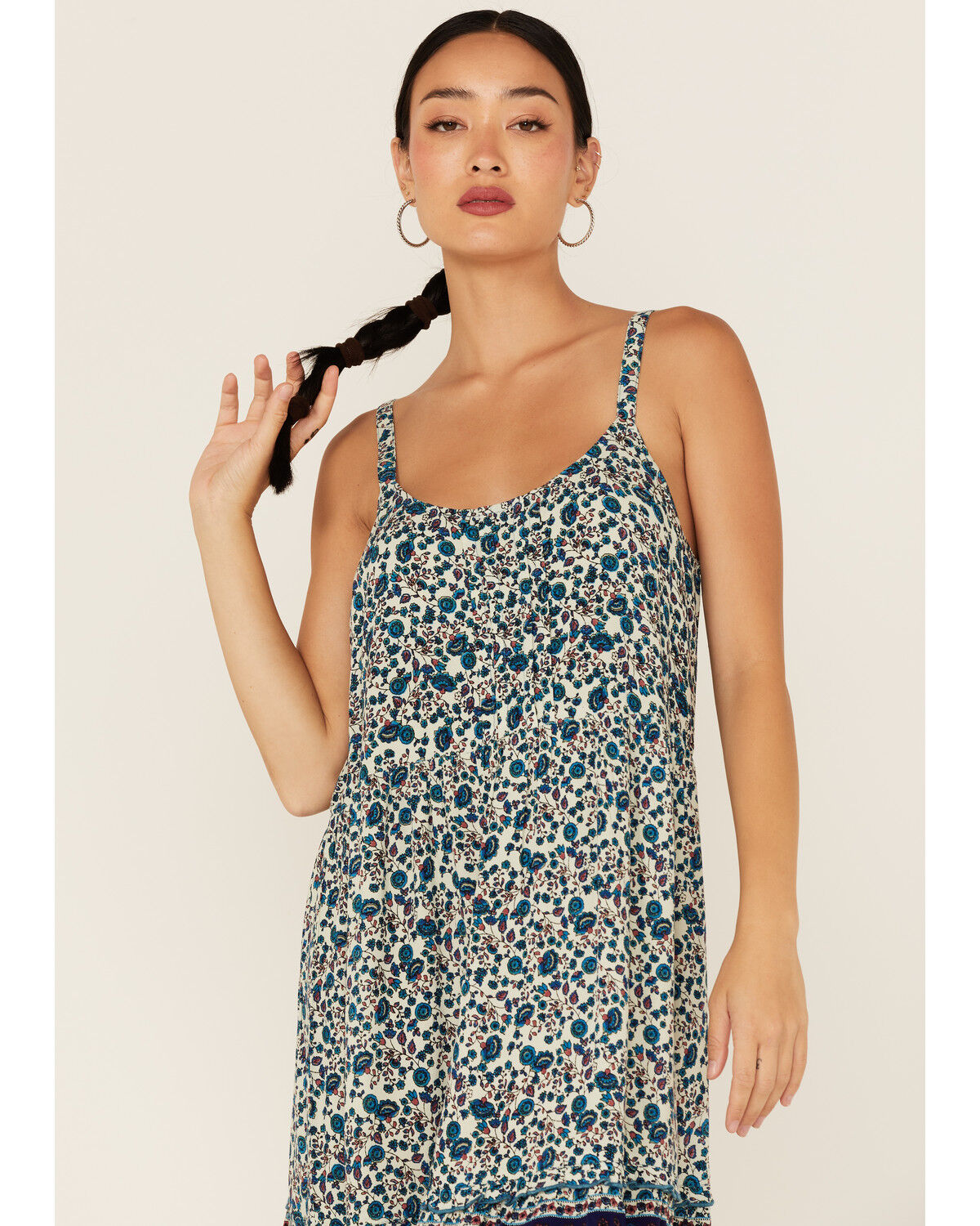 Image #2 - Bila Women's Floral Border Print Sleeveless Mini Sundress, Blue, hi-res